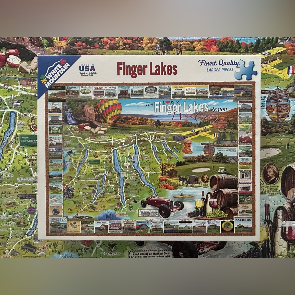 White Mountain Finger Lakes Wine Country Puzzle 2016 1000pc Complete